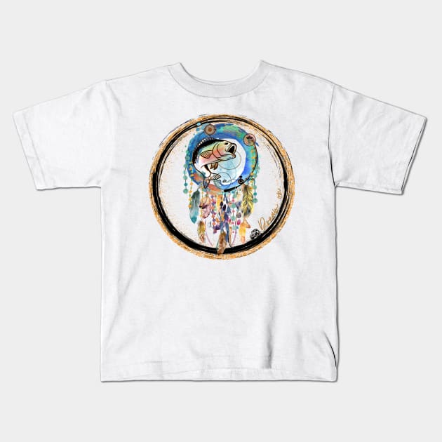 Round Dream On Kids T-Shirt by Twisted Kitty Studio